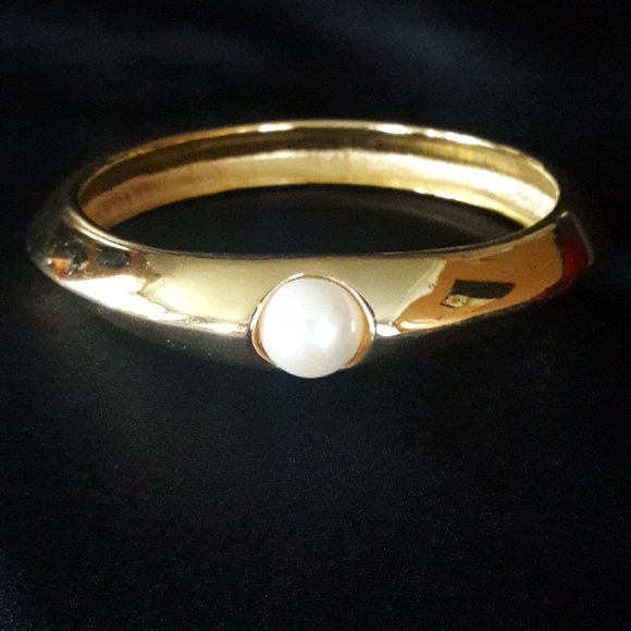 Givenchy Jewelry - Vintage Givenchy Gold Pearl Bangle